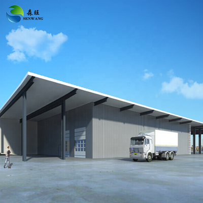 Entrepôt de structure en acier à porte coulissante avec connexion soudée et fenêtre en alliage d'aluminium