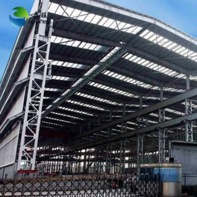 Prefabricated Steel Warehouse with Section Column Main Structure and Round Pipe or Square Tube Tie Beam Designed with CAD, Tekla, Sketchup, Pkpm, Bim Software