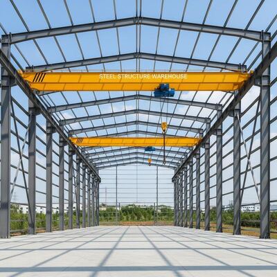 Entrepôt en acier de 30 000 tonnes par an avec structure en tuyaux d'acier à contreventement, solution de stockage industriel de grande capacité et durable