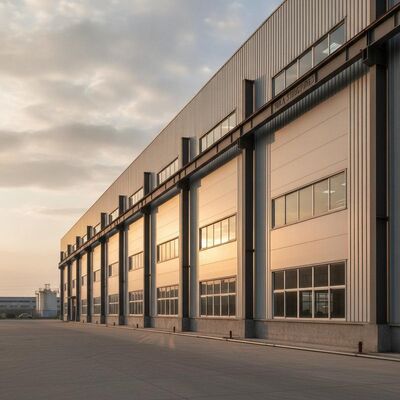 Entrepôt à structure métallique Tekla Structures intégrant une fenêtre en alliage d'aluminium en acier à faible teneur en carbone Q355B et une longue durée de vie en fatigue pour l'industrie