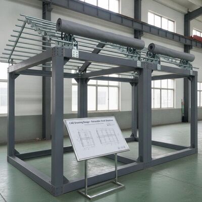 Dessin CAD Structure en acier à rétraction manuelle ou électrique et en acier galvanisé Q235 Conçue pour le montage