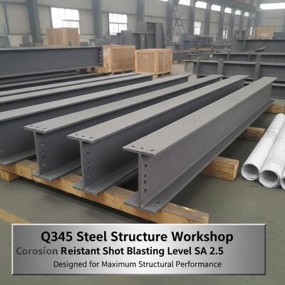 Atelier de structure en acier Q345 résistant à la corrosion, grenaillage SA 2.5, conçu pour des performances structurelles maximales